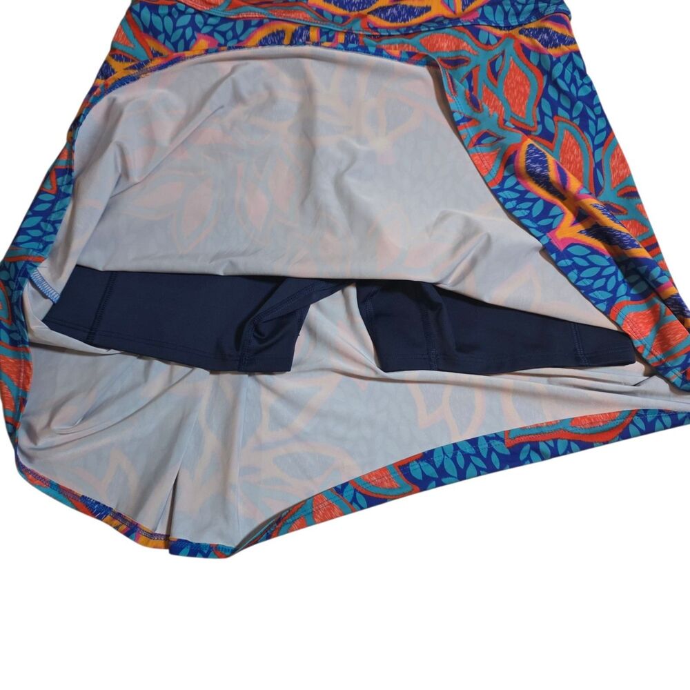 Dona Jo Athletic Skort Womens L Colorful Tropical ArtsyTennis Pickleball Skirt - Picture 6 of 13